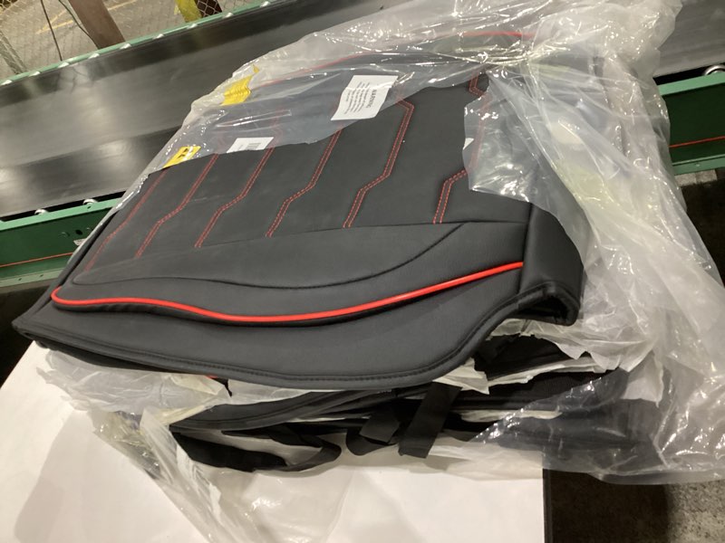 Condition photo showing Good Condition for Fit for Sonata Car Seat Covers Compatible with Hyundai Sonata 2004-2026-Waterproof Breathable Leather Automotive Seat Cushions Protector, Airbag Compatible, Full Set 5 Seats(Black&Redlin Full Set-Black&Red-01 Fit for Sonata 2004-2026