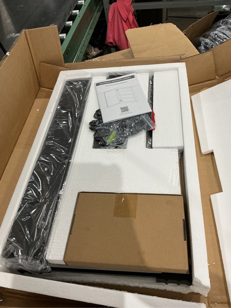 keonjinn 16" x 24" black medicine cabinets for bathroom with mirror recessed or surface wall-mounted aluminum alloy framed beveled mirror, single door metal bathroom vanity mirror with storage cabinet