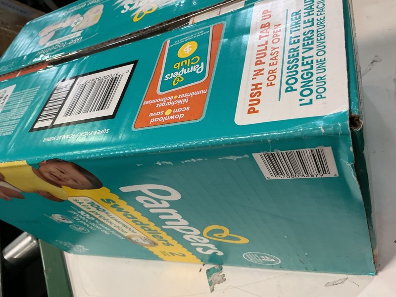 Condition photo showing New/Like New for Pampers Swaddlers Diapers, Size 2 (10-22 lbs), 84 Count, Absorbent, Keeps Baby Dry and Comfortable, Skin Safe Disposable Baby Diaper (Packaging May Vary) Size 2 84
