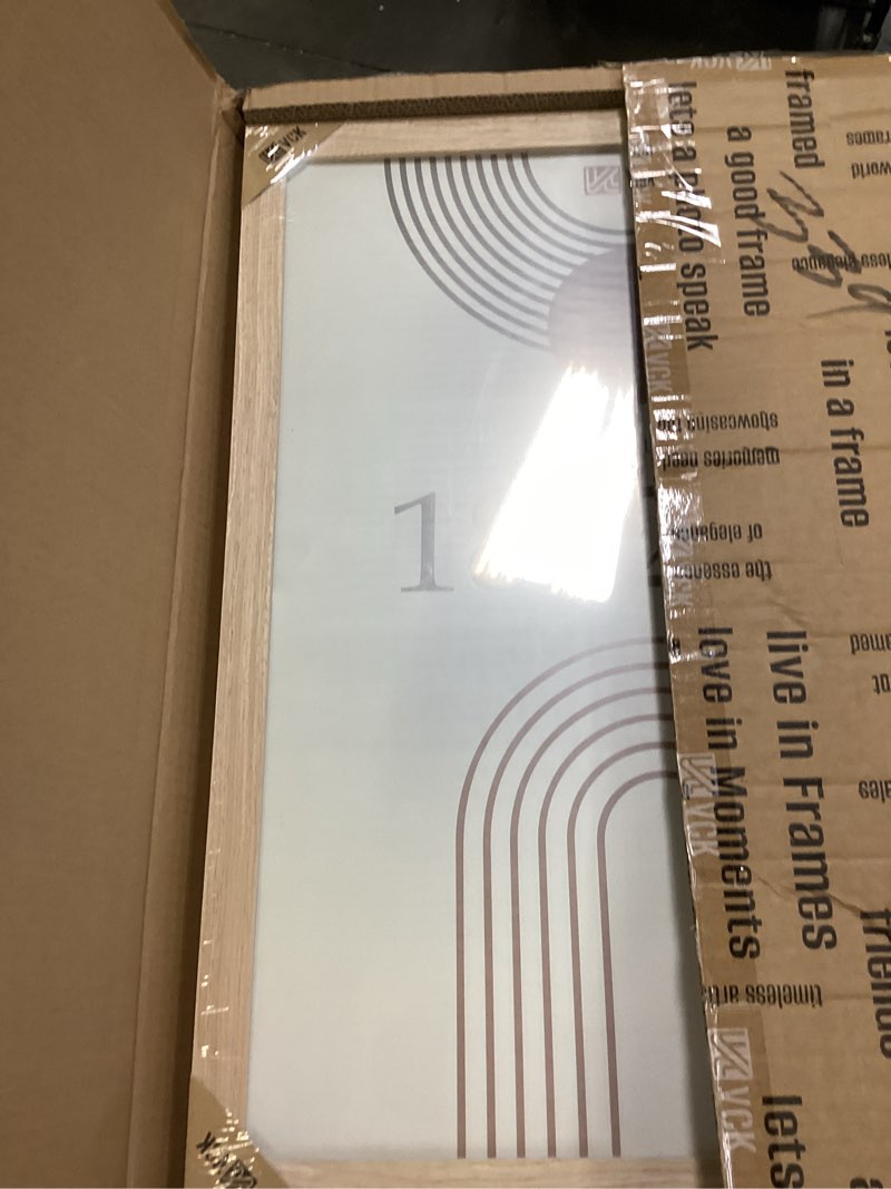 Condition photo showing New/Like New for enjoybasics 18x24 picture frame, fits 16x20 posters with mat or 18x24 posters, wall gallery photo frames, natural, 2 pack natural 18x24