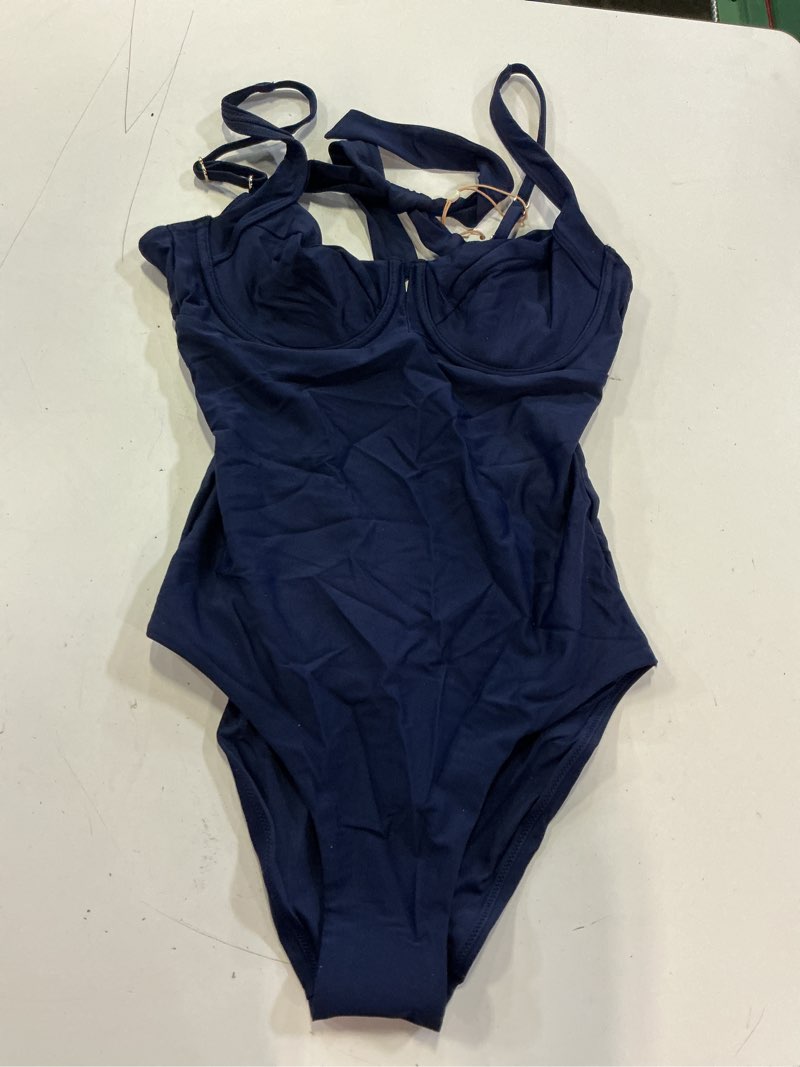 Condition photo showing Good Condition for italian underwire one-piece swimsuit, m, deep navy