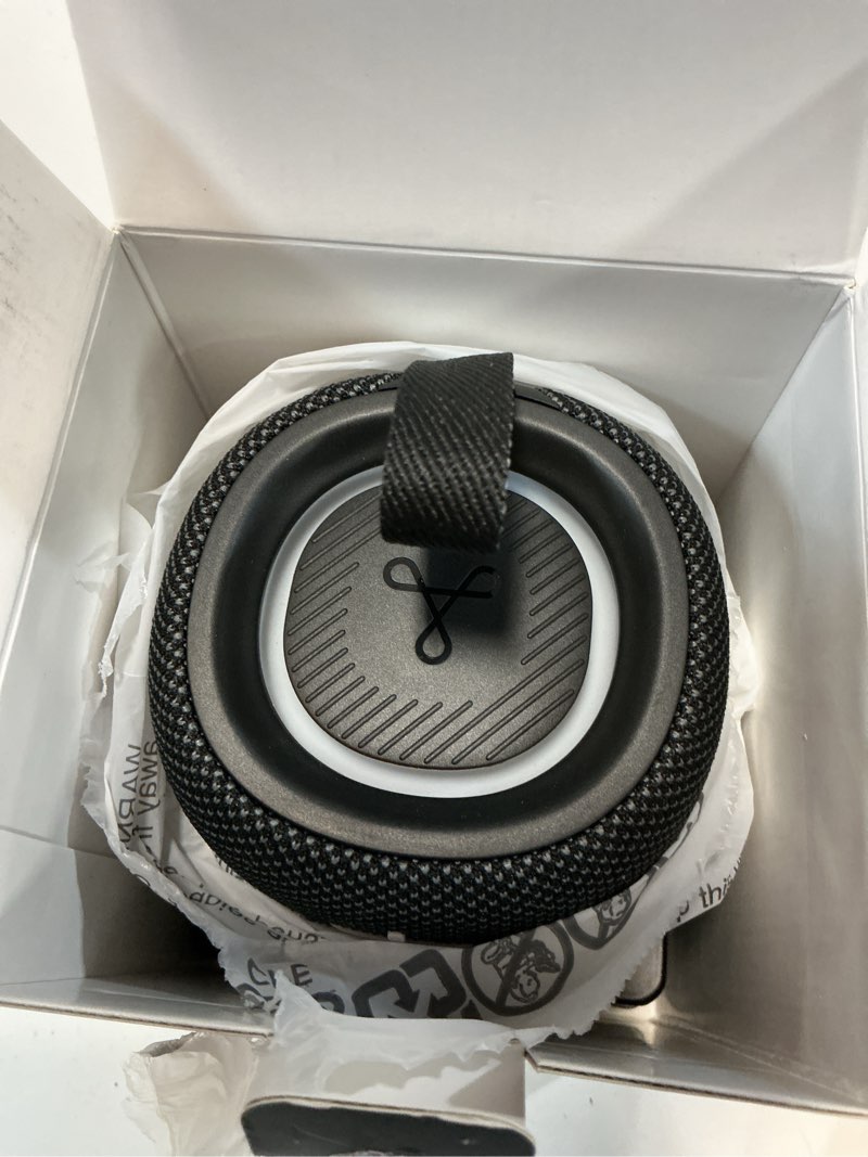 Condition photo showing New/Like New for tribit stormbox mini+ portable bluetooth speaker, 12w wireless speaker with 360°surround sound, 12h playtime, custom eq, bt5.4, ipx7 waterproof, rgb lights, type-c, tws, aac/sbc, home/outdoor/travel black