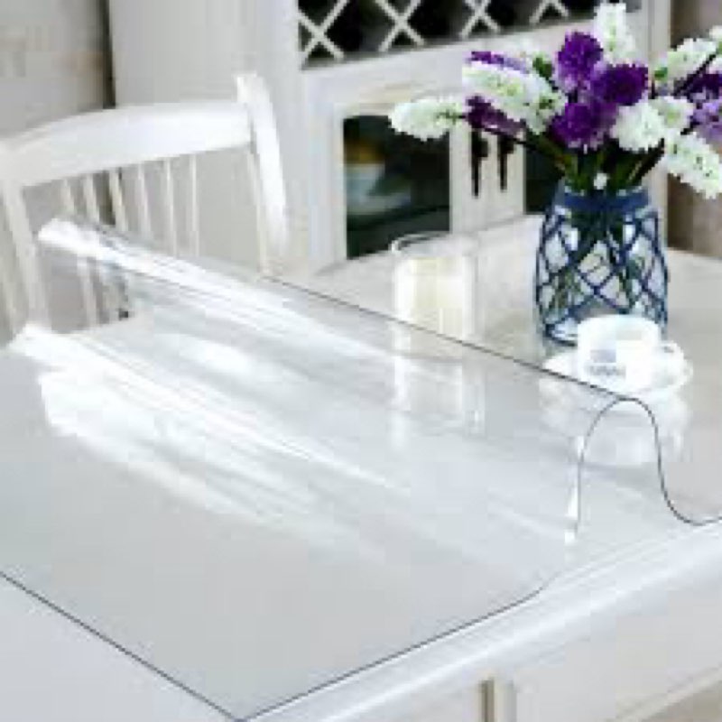 frosted clear table protector 48 x 96 inch, 2mm thick plastic table cover, waterproof pvc clear tabl
