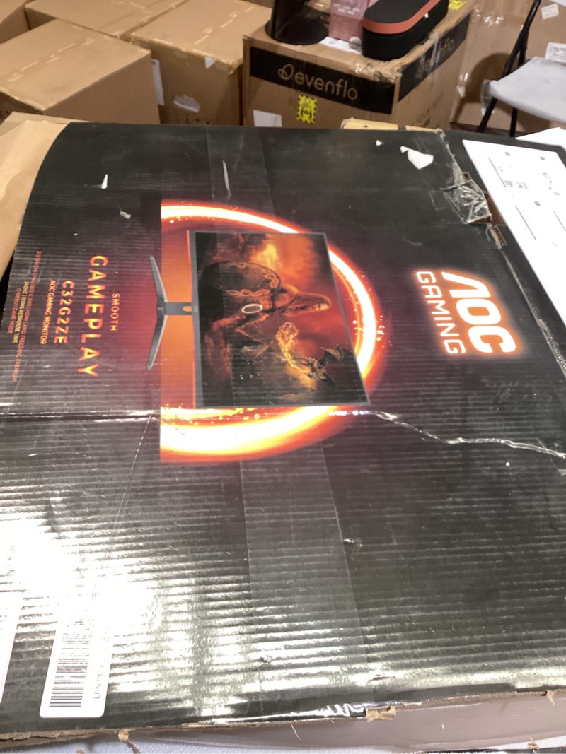 Condition photo showing New/Like New for aoc c32g2ze 32" curved frameless gaming monitor, full hd 1920x1080, va, 0.5ms 240hz, amd freesync premium, dp/hdmi/vga, vesa, 3-3-1 re-spawn program, xbox ps5 switch,black 32 inch curved fhd|240hz|gaming