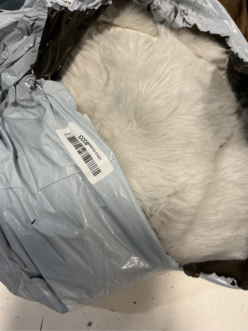 Condition photo showing Good Condition for cozy bliss faux fur throw blanket for couch, fuzzy soft plush thick bubble blanket for sofa bedroom living room, 90 * 90 inches cream white cream white queen(90" x 90")