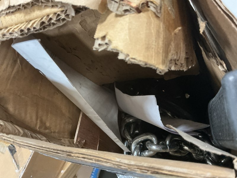 Condition photo showing As Is for CREWORKS Lever Chain Hoist, 3 Ton 6600 lb Capacity 10 ft Manual Chain Hoist with G80 Galvanized Chain & Swivel Hooks, Heavy Duty Manual Lever Hoist for Construction Warehouse Automotive Factory 3Ton(6600lb), 10FT