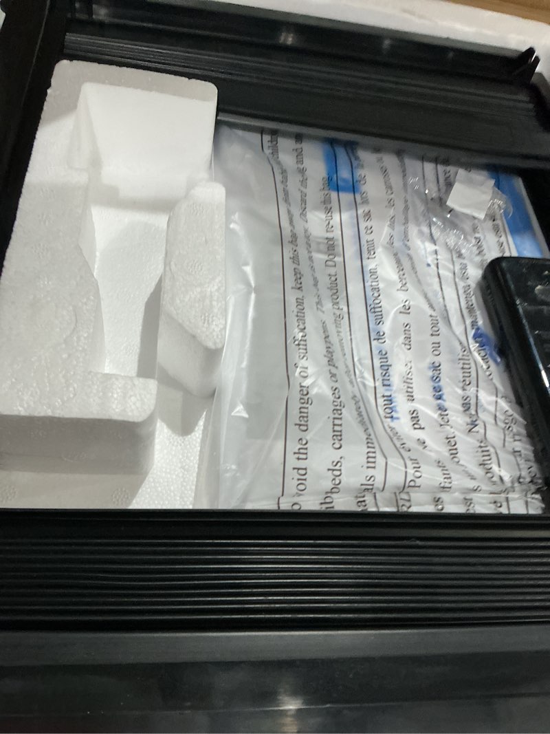 Condition photo showing As Is for midea 6,000 btu 115v window air conditioner with comfort sense remote, up to 250 sq. ft., black, maw06r1wbl-t, new