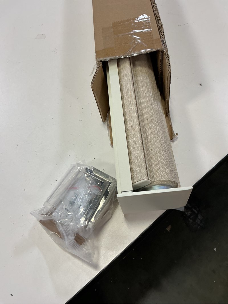 Condition photo showing Good Condition for persilux light filtering roller shades for window blinds,cordless,linen fabric,thermal insulated fabric uv protection shades for home,office,bedroom,door,light filtering-beige,35.5" w x 72" h 35 1/2"w x 72"h light filtering-beige