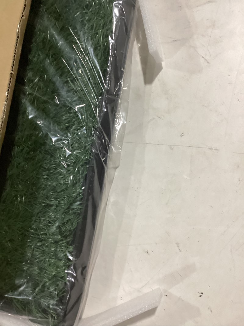 Condition photo showing Good Condition for artificial grass puppy pad with tray 16x20 inch | reusable indoor & outdoor dog potty training mat system | washable fake grass pet housebreaking pad for puppies & small to medium dogs by petmaker small 3-layer system