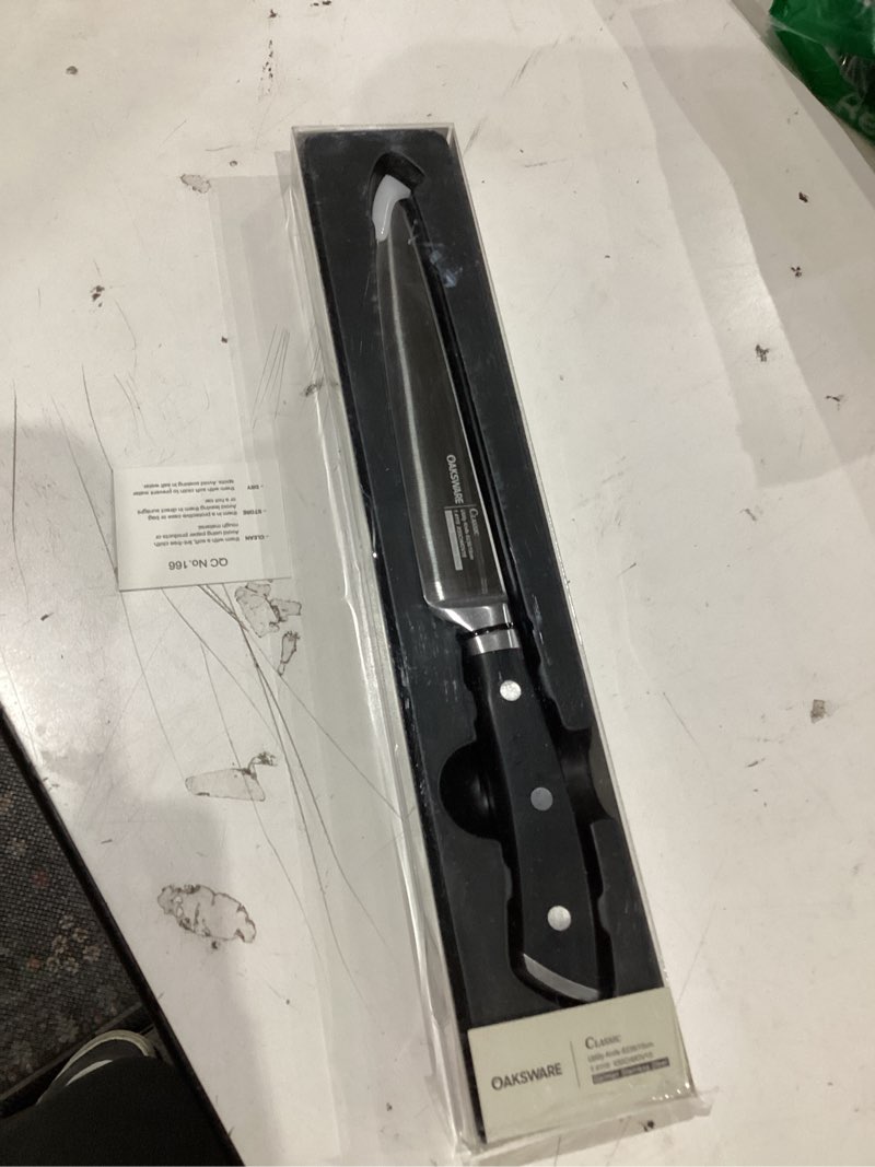 Condition photo showing New/Like New for oaksware 5.5-inch kitchen utility knife, german stainless steel, full tang, paring knife kitchen knife chef knife for cutting, peeling, slicing fruit, vegetables, bread and meat