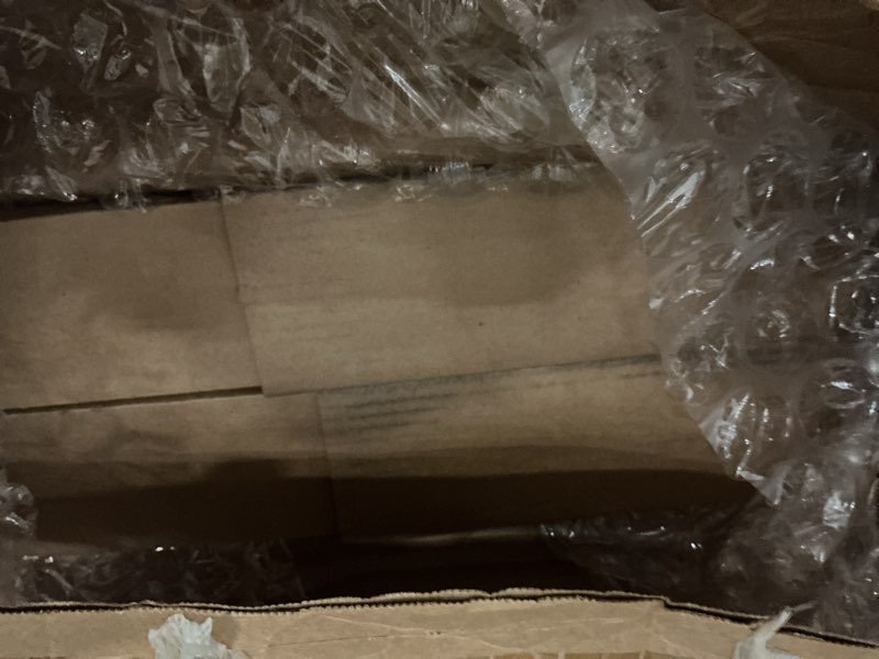 Condition photo showing New/Like New for Herringbone 68 in. x 80 in. Black Painted MDF Modern Bi-Fold Double Barn Door with Sliding Hardware Kit Black 80"x68"