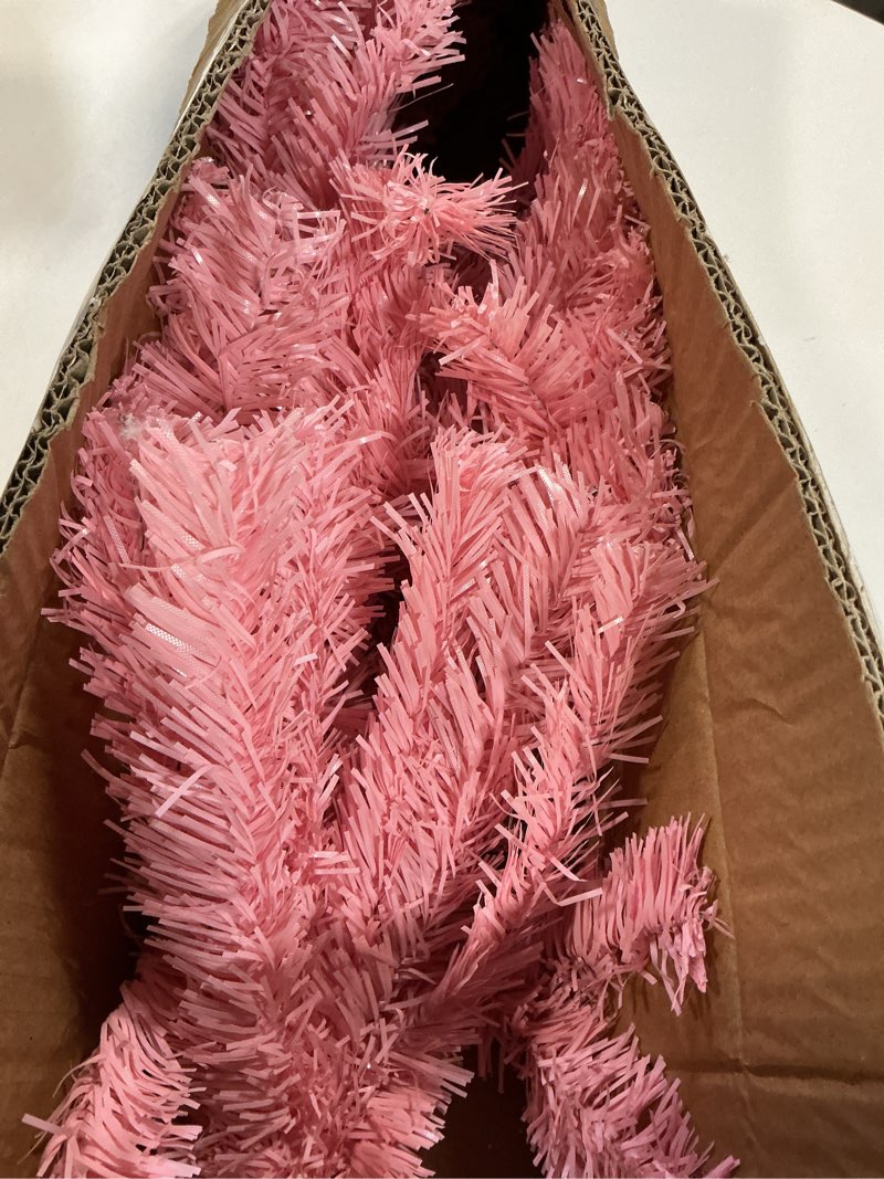 Condition photo showing As Is for Pink Christmas Tree, 4FT Christmas Tree with Metal Stand, Artificial Pink Tree with 300 Branch Tips, Easy Assembly, for Indoor Outdoor Holiday Decoration Pink2