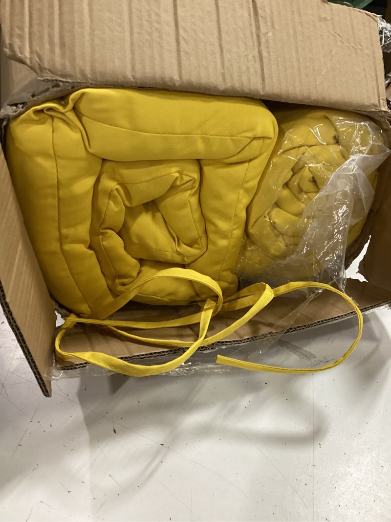 Condition photo showing Good Condition for qilloway high back outdoor rocking chair cushions set of 2, weather resistant foam patio chair cushions,yellow yellow foam high back chair cushion-2counts