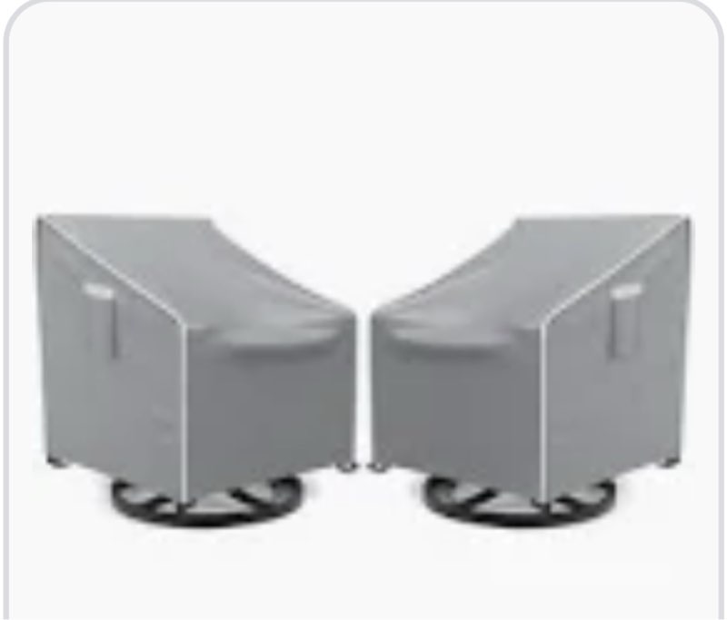waterproof patio swivel chair covers 2 pack grey