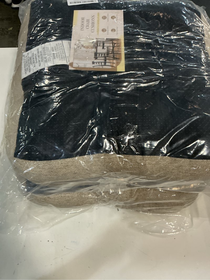 Condition photo showing As Is for Basic Beyond Chair Cushions for Dining Chairs, Non-Slip Chair Pads, Thick Seat Cushions for Dining Room Chairs, Kitchen Chair Cushions Set of 4, 16" x 16" x 4", Khaki Khaki 16"x16"(Pack of 4)