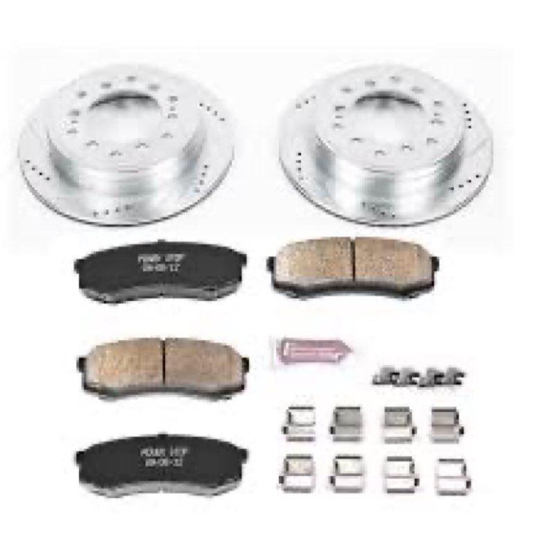 power stop brake kit for 2010-2022 lexus gx460 | 2010-2023 toyota 4runner front brake kit with semi-