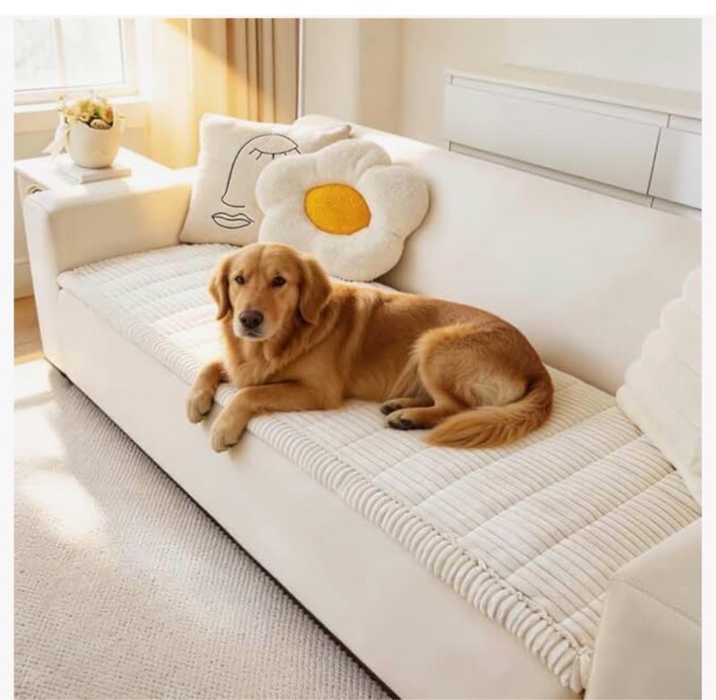 awjcsv couch cover for dogs washable, fuzzy pet couch covers for 3 cushion sofa pet friendly, non sl