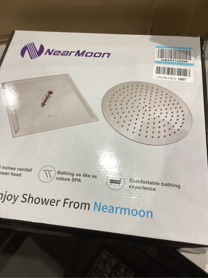 nearmoon rain shower head, high flow stainless steel square rainfall shower, waterfall bath shower b