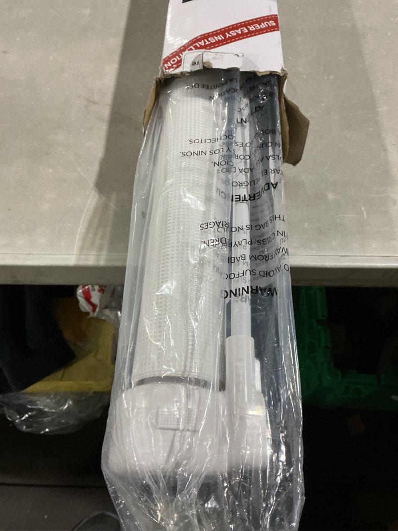 Condition photo showing Good Condition for reinforced 80 inch extra wide retractable baby gate with support rods, indoor/outdoor retractable pet gates for wide openings, 33” tall mesh dog gate indoor extra long baby gates for decks, white white 33" tall x 80" wide? with reinforced bar ?