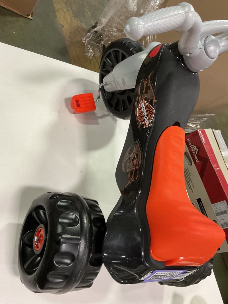 Condition photo showing Good Condition for fisher-price toddler tricycle harley-davidson tough trike, toy bike with handlebar grips & storage for outdoor play kids ages 2+ years (amazon exclusive) harley - davidson