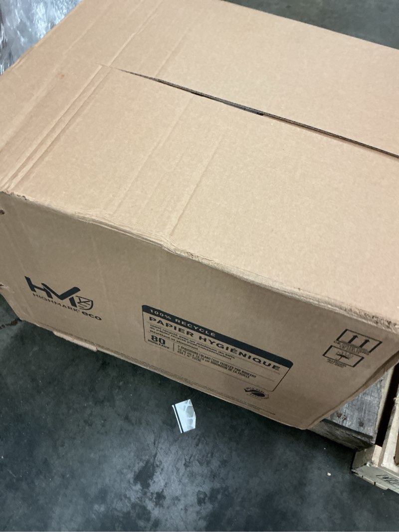 Condition photo showing New/Like New for highmark(r) 100% recycled 2-ply bath tissue, white, 550 sheets per roll, case of 80 rolls