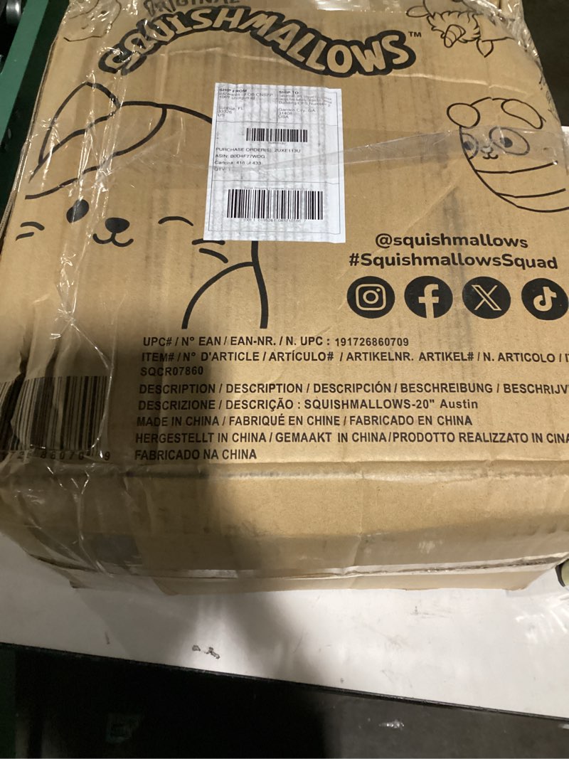 Condition photo showing Good Condition for squishmallows original 20in austin the green avocado with bucket hat – official jazwares plush (jumbo)