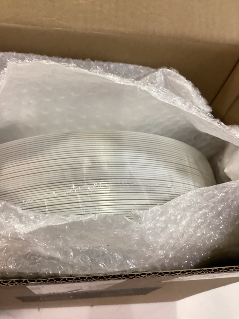 Condition photo showing Good Condition for 100PCS White Plastic Plates with Gold Rim, White Gold Disposable Plates for Party, Wedding, Include 50 Dinner Plates, 50 Dessert Plates for 50 Guests 100 White Gold