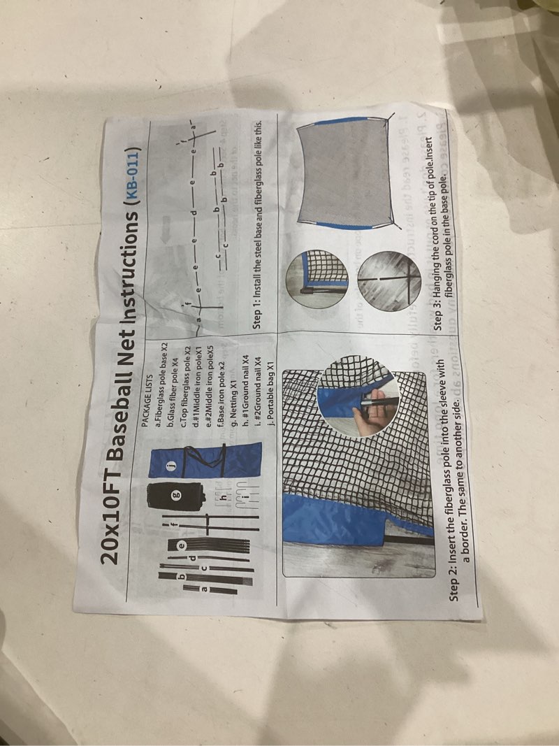 Used Primed 7 FT INSTANT NET PRD21021 BB/SB Pop-up Net