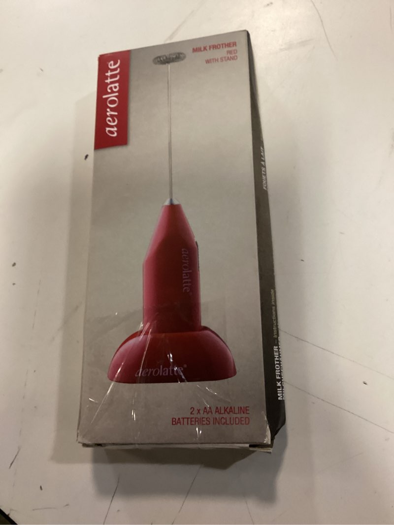 Condition photo showing New/Like New for Aerolatte Milk Frother with Counter Stand, The Original Steam-Free Frother, Red Red, With Stand