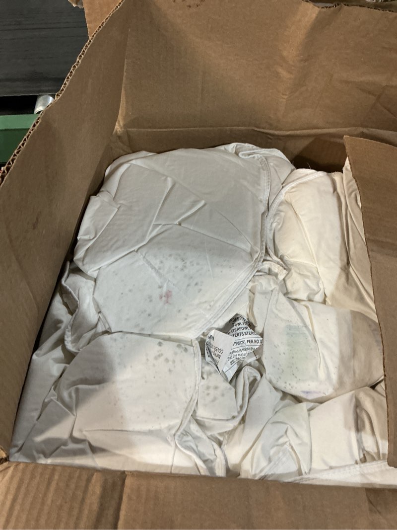 Condition photo showing As Is for Cosybay Twin Size Feather Down Fiber Comforter - Ultra Soft 100% Cotton Duvet Insert, All Season Hotel Luxury Bedding with Corner Tabs, 68"x90" White Twin White/All Season