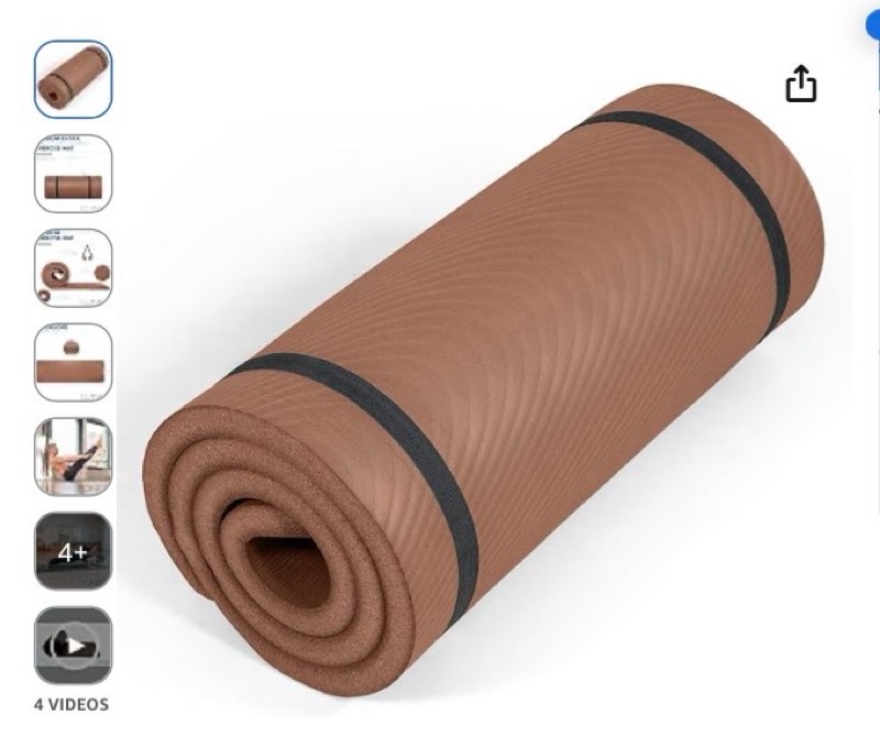 tone fitness 1-inch thick yoga mat | high-density, non-slip exercise mat with carrying strap for yoga, pilates, & home gym workouts | multiple options