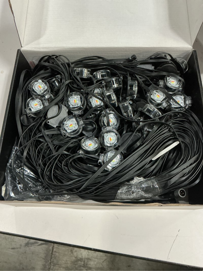 Condition photo showing New/Like New for RGB Outdoor Ground Lights, 200Ft Color Changing Pathway Lights with Remote & App Control, Waterproof Walkway Lighting, Wired for Garden Yard Lawn Patio Best for Holiday Party