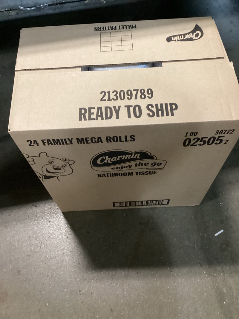 Condition photo showing New/Like New for charmin ultra strong clean touch toilet paper, 24 family mega rolls = 120 regular rolls family mega 24 rolls (275 sheets)