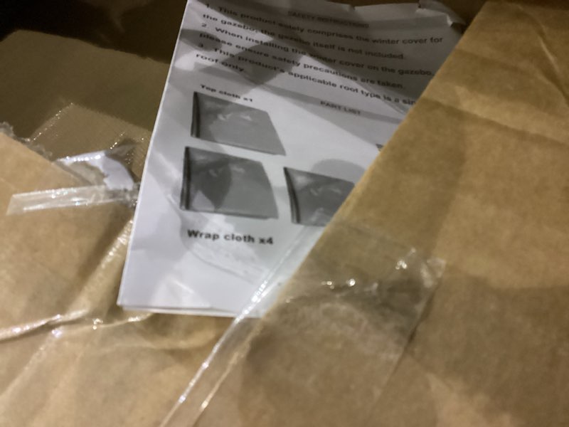 Condition photo showing As Is for Winter cover for gazebo