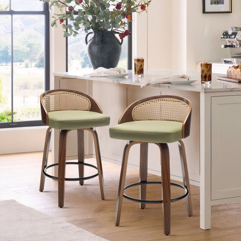 leeana swivel faux leather counter & bar stools (set of 2)