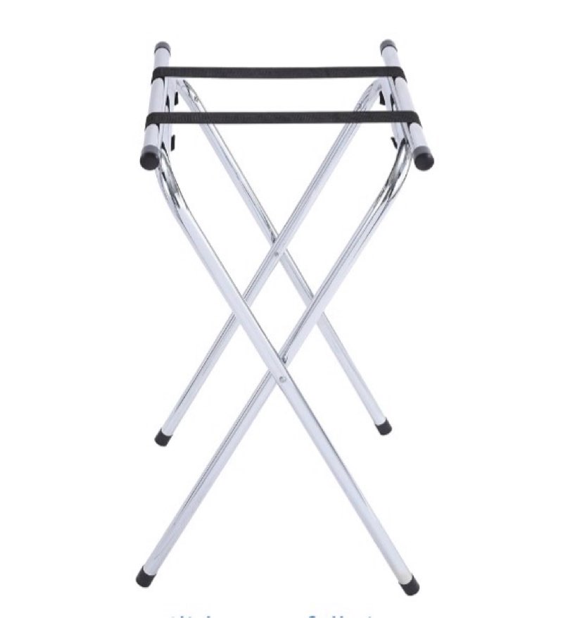 Winco Folding Tray Stand, 31-Inch, Chrome