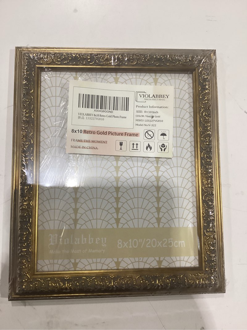 Condition photo showing New/Like New for violabbey 8x10 picture frame gold, vintage photo frames ornate without mat for tabletop or wall hanging gold 8x10