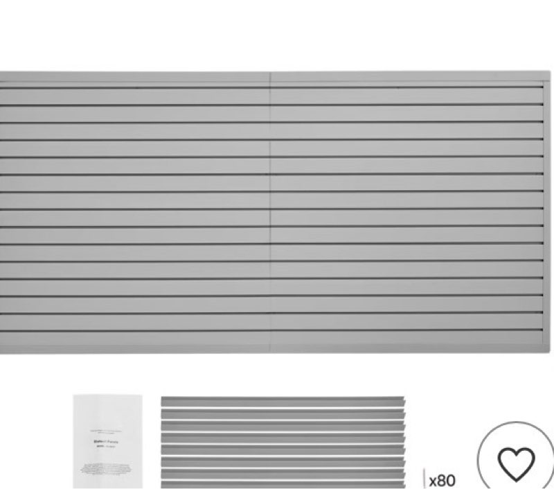 vevor slat wall paneling, 8 x 4 ft, pvc garage slatwall without accessories, grey slat wall easy-to-
