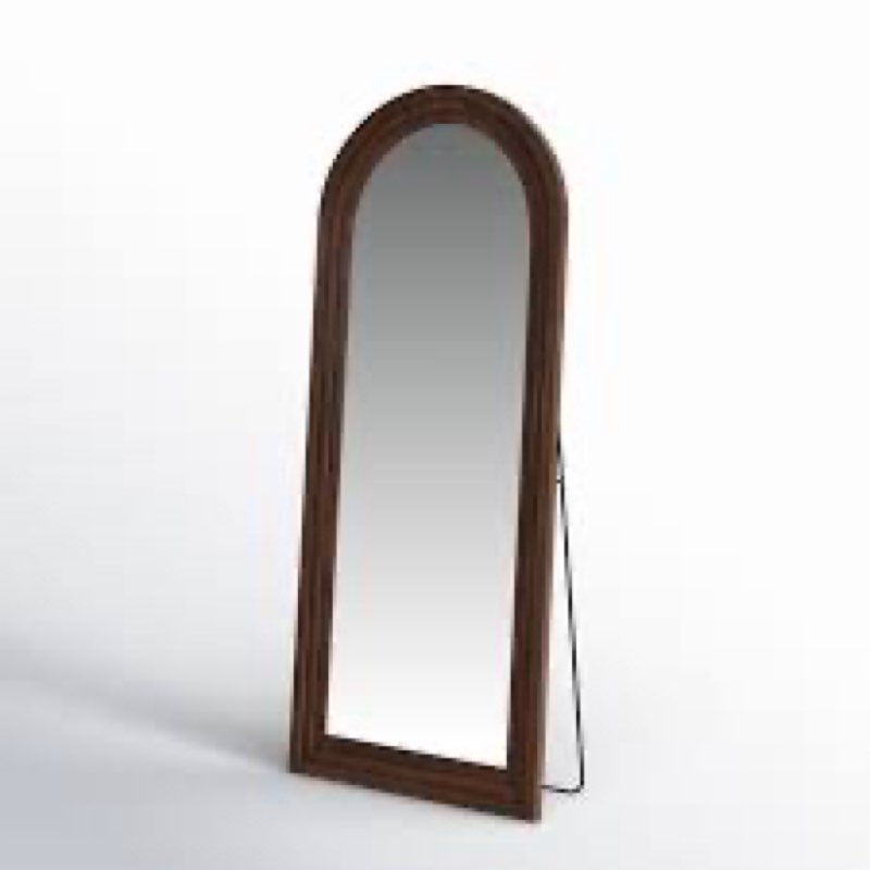 borseth arched wood frame full length mirror with stand 71x32