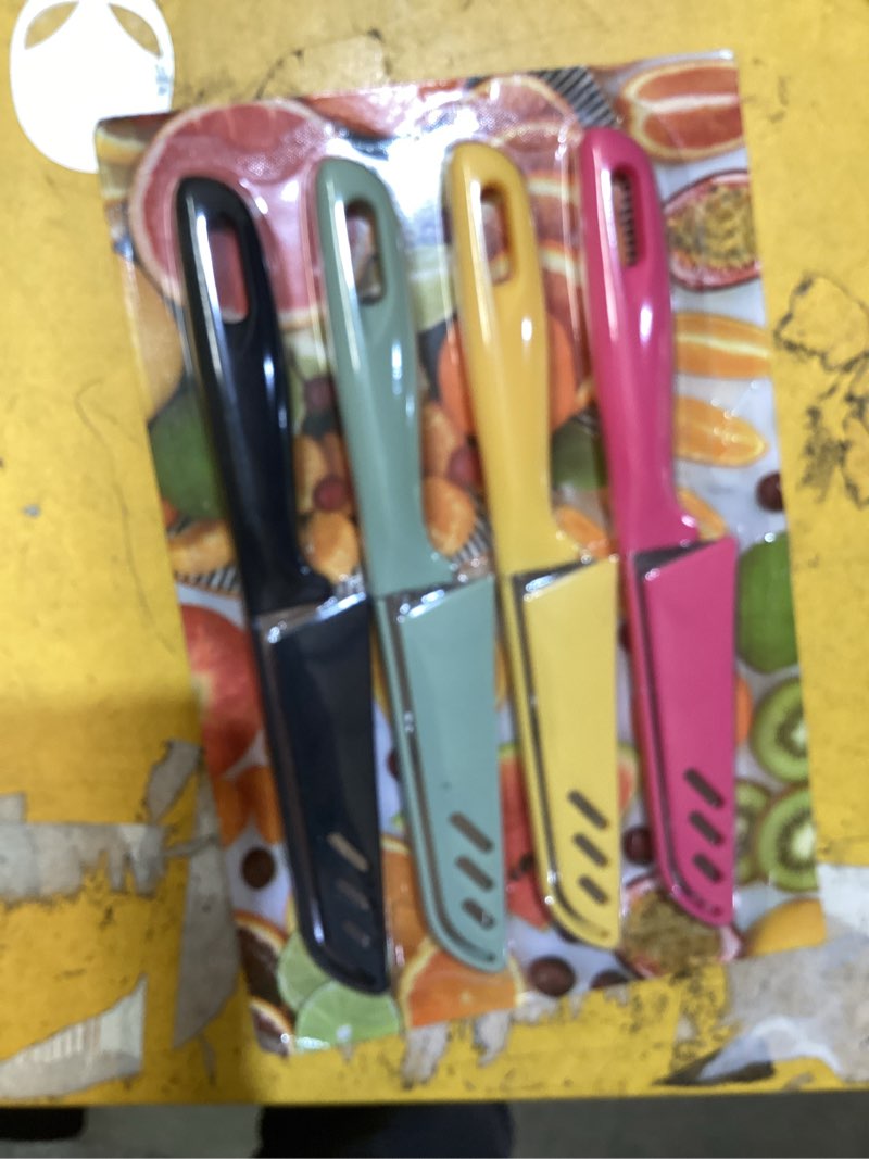 Condition photo showing New/Like New for bykooc 8 pieces paring knives (4pcs peeling knives and 4pcs knife sheath), ultra sharp vegetable and fruit knife,german steel small kitchen knife with pp plastic ergonomic handle