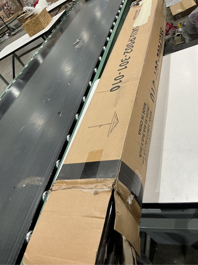 Condition photo showing As Is for item similar))))foot auto tilt aluminum crank lift octagon market umbrella by galtech - 736