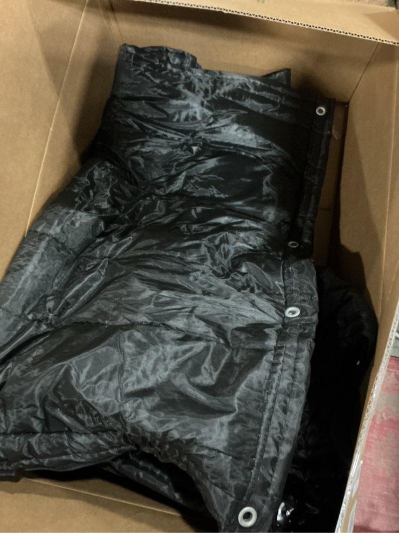 Condition photo showing As Is for Black tarp set of 2 