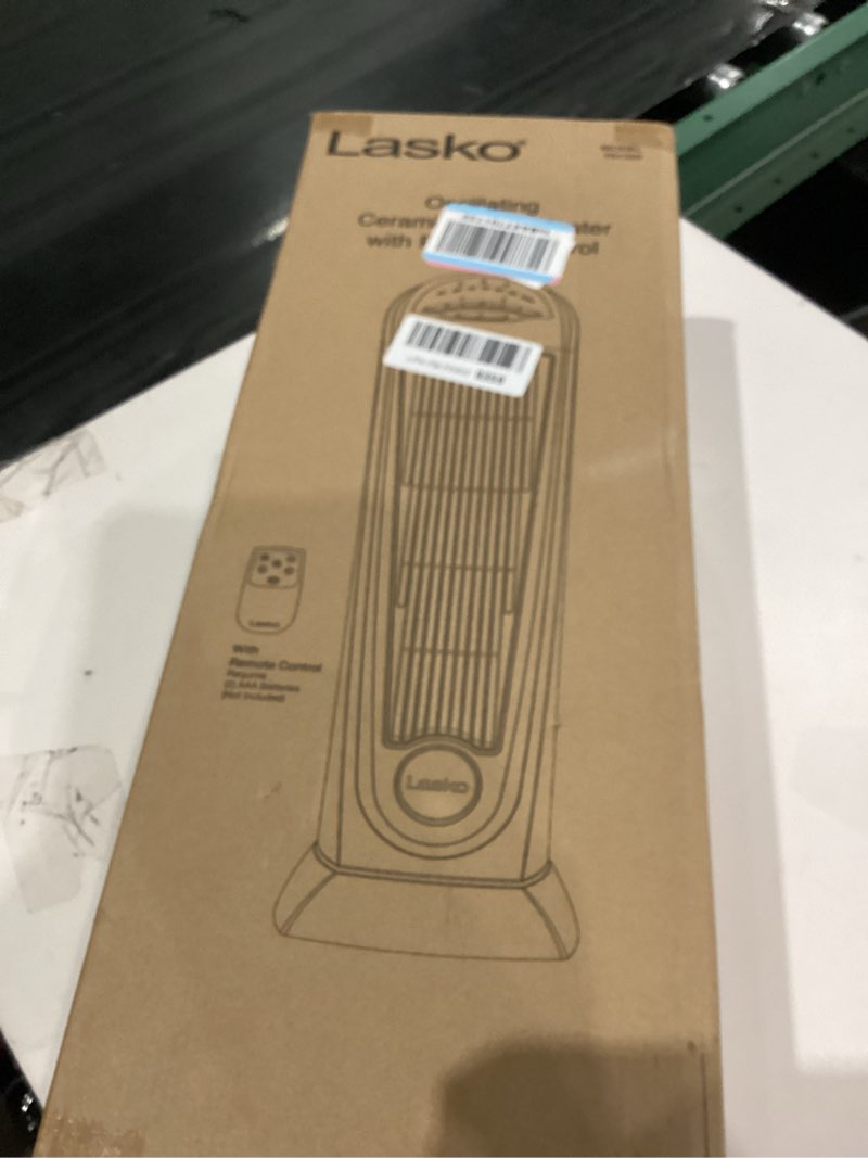 Condition photo showing As Is for Lasko - Portable Ceramic Tower Space Heater with Remote Control - Black/Silver