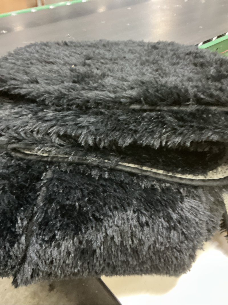 Condition photo showing Good Condition for 6x9 area rugs for living room: soft black fluffy rug shag washable rug plush fuzzy indoor carpet for bedroom nursery playroom girls boys kids room (black, 6'x9') black 6' x 9' (rectangular)