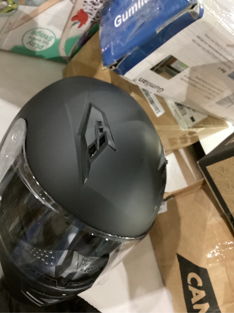 Condition photo showing Good Condition for glx gx11 compact motorcycle helmet - matte black, x-large - full face w/ tinted visor, dot approved matte black x-large