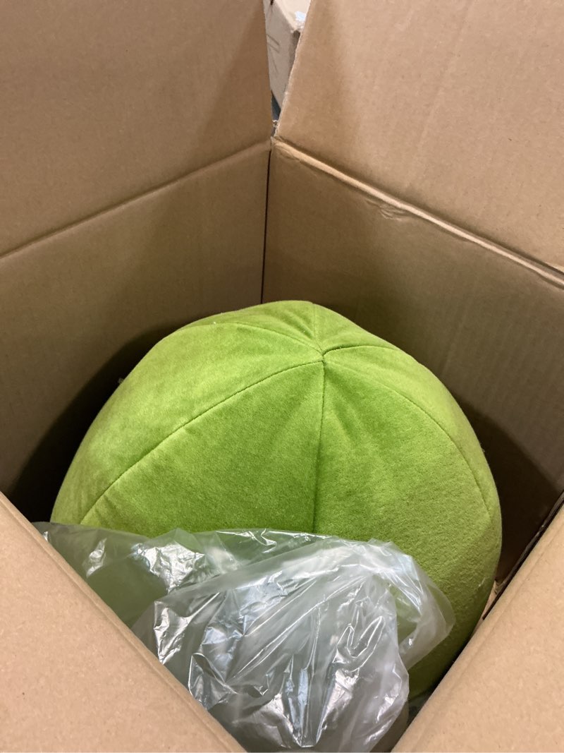 Condition photo showing Good Condition for luna 12" round sphere accent ball throw pillow, olive green performance velvet