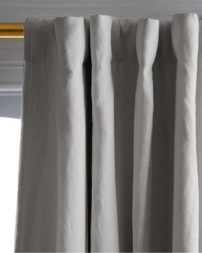 ( 1 panel) quince european linen room darkening curtain - single panel 48x84 color cloud