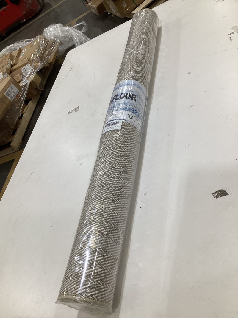 Condition photo showing New/Like New for Ultra Thin Door Mat Indoor Entrance 36"x59", Low-Profile Indoor Door Mat, Large Non Slip Entry Mat Rubber Backing Unique Herringbone Design Inside Doormat Dirt Trapper Entryway Mats, Grey 36"x59" Grey