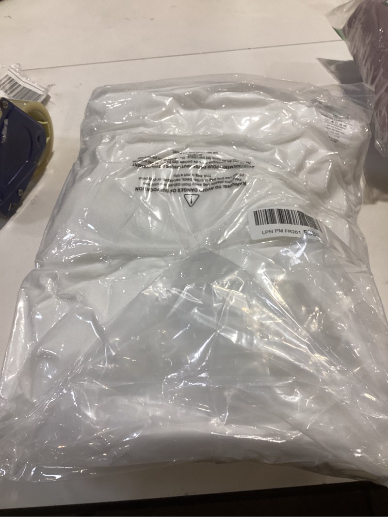 Condition photo showing As Is for lane linen 18 x 18 throw pillow insert - pack of 2 white, down alternative pillow inserts for decorative pillow covers, throw pillows for bed, couch pillows for living room 18" x 18" 01: white