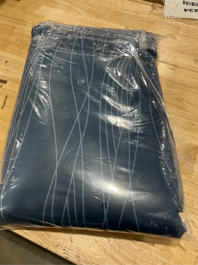 Condition photo showing Good Condition for estelar textiler navy blue and greyish white blackout curtains for bedroom 84 inches long, full room darkening grommet curtains for living room,thermal insulated ombre drapes,52wx84l, 1 panel